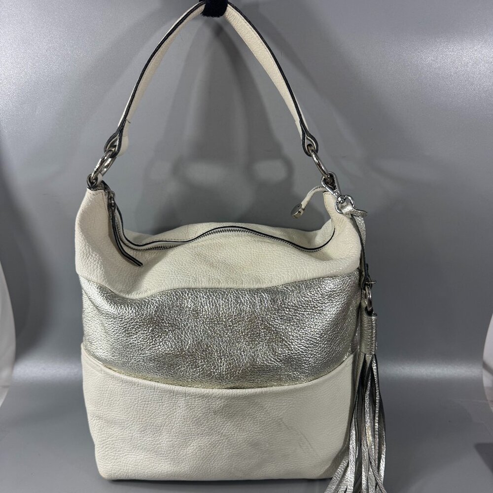 INNUE ITALIAN WHITE LEATHER HOBO/SHOULDER BAG